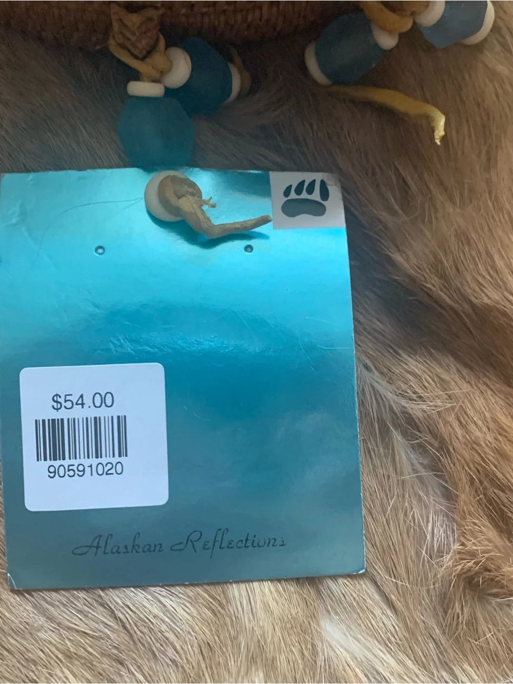 Brand new handmade Alaska woven basket with whale bone
